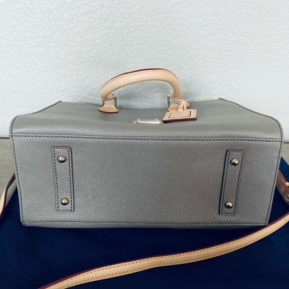 Dooney & Bourke Gray Leather Satchel Bag Purse - Picture 11 of 12